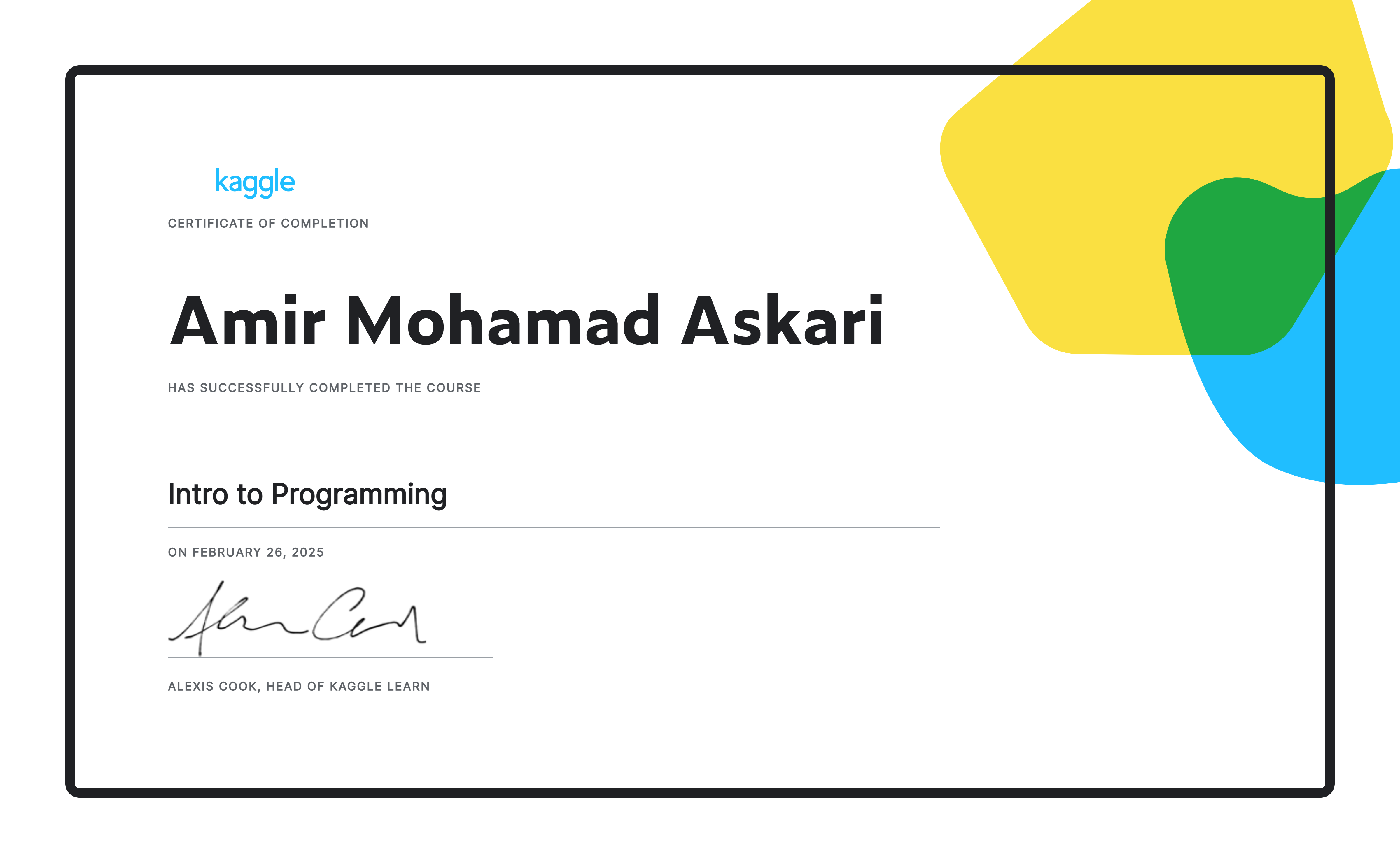 Course or track certificate preview
