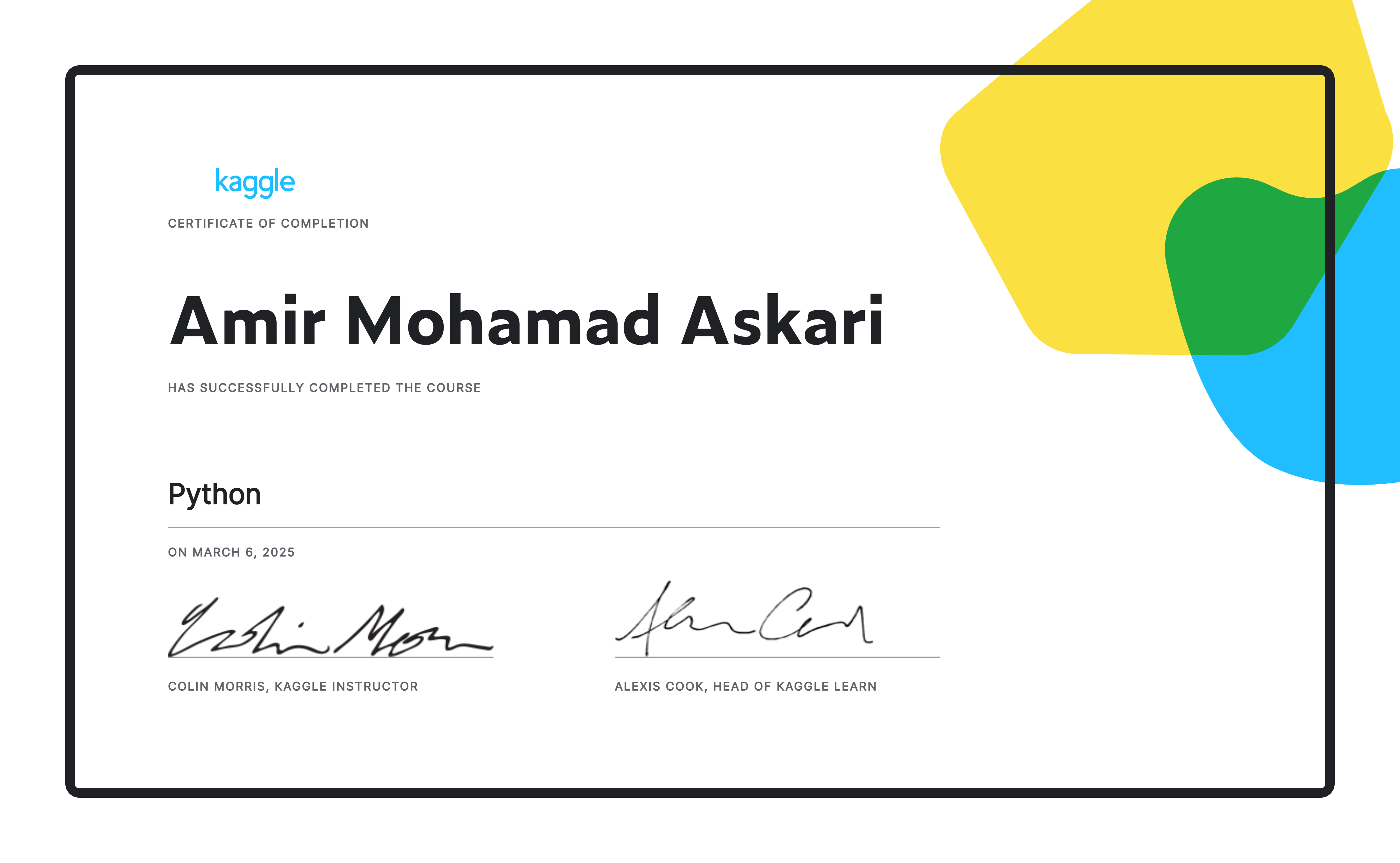Course or track certificate preview