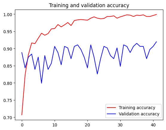 Training accuracy plot