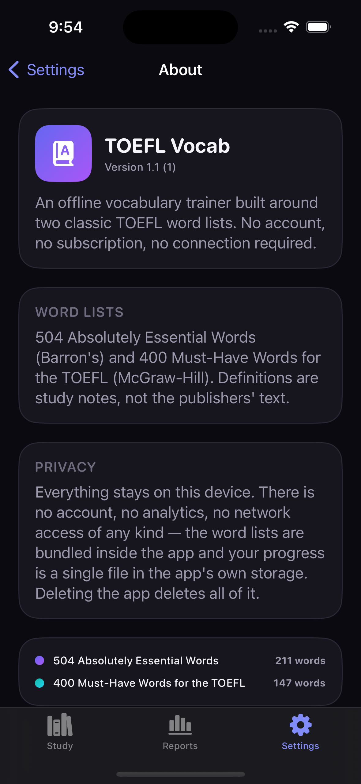 About screen